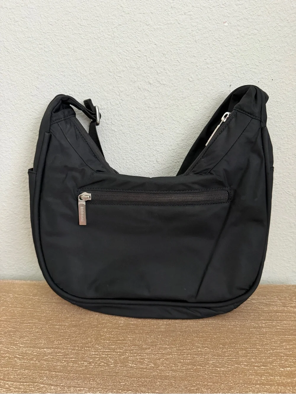Lululemon City Essentials Shoulder Bag Black/Silver Crescent Shape Purse